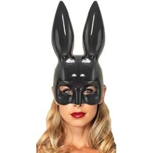 1 Pc Sexy Masquerade Bunny Mask, Half Face Adult Mask, Halloween Costume - BLACK